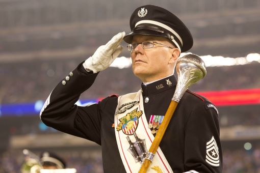 Christopher D Jones West Point Band Drum Major Salute MetLife Stadium