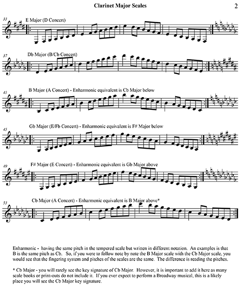 Clarinet Major Scales Pg 2